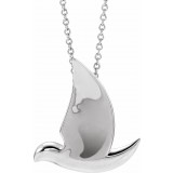 14K White Holy Spirit Dove 16-18 Necklace photo