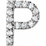 14K White .06 CTW Diamond Single Initial P Earring photo