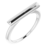 14K White Bar Ring photo