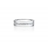 Henri Daussi 6mm Men's Wedding Band  Platinum White 0.69 Ctw. photo