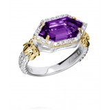 Vahan 14k Gold & Sterling Silver Amethyst Ring photo