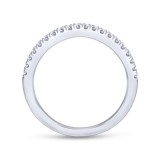 Gabriel & Co. 14k White Gold Contemporary Curved Wedding Band photo 2