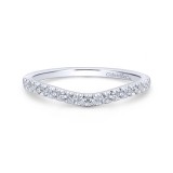 Gabriel & Co. 14k White Gold Contemporary Curved Wedding Band photo