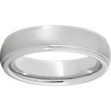 Serinium Domed Grooved Edge Band with Cross-Satin Finish photo