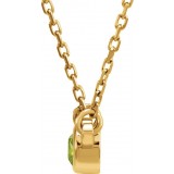 14K Yellow 4 mm Round Peridot Bezel-Set Solitaire 16 Necklace photo 2