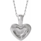 14K White Youth Heart 15 Necklace photo 3
