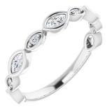 14K White 3/8 CTW Diamond Anniversary Band photo