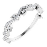 14K White 1/6 CTW Diamond Leaf Ring photo