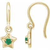 14K Yellow 3 mm Round May Youth Star Birthstone Earrings photo