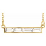 14K Yellow 1/2 CTW Diamond Bar Necklace photo