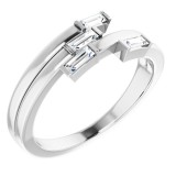 14K White 1/4 CTW Diamond Geometric Ring photo