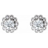 Platinum 5/8 CTW Diamond Halo-Style Earrings photo 2