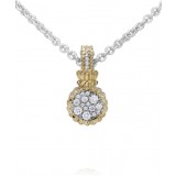 Vahan 14k Gold & Sterling Silver Diamond Pendant photo