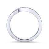 Gabriel & Co. 14k White Gold Contemporary Curved Wedding Band photo 2