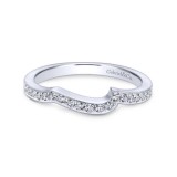 Gabriel & Co. 14k White Gold Contemporary Curved Wedding Band photo