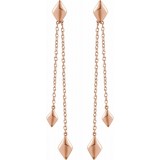 14K Rose Chain Earrings photo 2