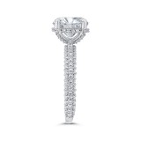 Shah Luxury 14K White Gold Round Cut Diamond 3/4 Run Engagement Ring (With Center) photo 3