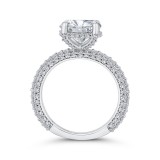 Shah Luxury 14K White Gold Round Cut Diamond 3/4 Run Engagement Ring (With Center) photo 4
