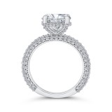 Shah Luxury 14K White Gold Round Cut Diamond 3/4 Run Engagement Ring (With Center) photo 4