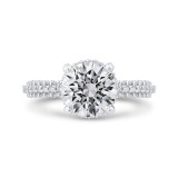 Shah Luxury 14K White Gold Round Cut Diamond 3/4 Run Engagement Ring (With Center) photo