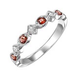 Gems One 14Kt White Gold Diamond (1/20Ctw) & Garnet (1/6 Ctw) Ring photo