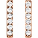 14K Rose 1/10 CTW Diamond Bar Earrings photo 2