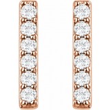 14K Rose 1/10 CTW Diamond Bar Earrings photo 2