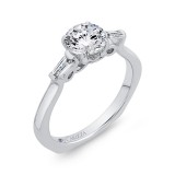 Shah Luxury 14K White Gold Round Diamond Engagement Ring (Semi-Mount) photo 2