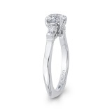 Shah Luxury 14K White Gold Round Diamond Engagement Ring (Semi-Mount) photo 3