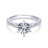 Gabriel & Co. 14k White Gold Contemporary Straight Engagement Ring photo