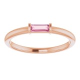 14K Rose Pink Tourmaline Stackable Ring photo 3