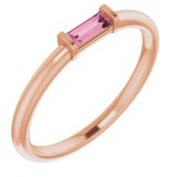 14K Rose Pink Tourmaline Stackable Ring photo