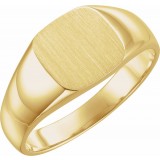 14K Yellow 10x10 mm Square Signet Ring photo