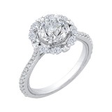 Shah Luxury 14K White Gold Round Diamond Halo Engagement Ring (Semi-Mount) photo 2