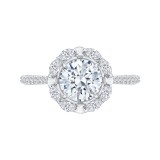 Shah Luxury 14K White Gold Round Diamond Halo Engagement Ring (Semi-Mount) photo