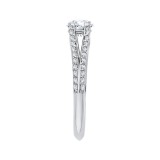 Shah Luxury Cushion Diamond Engagement Ring with Split Shank In 14K White Gold (Semi-Mount) photo 2