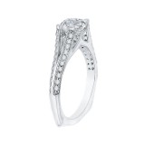 Shah Luxury Cushion Diamond Engagement Ring with Split Shank In 14K White Gold (Semi-Mount) photo 3