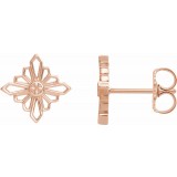 14K Rose Geometric Earrings with Backs photo
