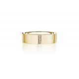 Henri Daussi 6mm Men's Wedding Band MB132 18k Gold Yellow B 0.04 Ctw, W 0.03 Ctw Black Diamond, White Diamond photo