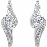 14K White 5/8 CTW Diamond Earrings photo 2