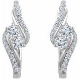 14K White 5/8 CTW Diamond Earrings photo 2
