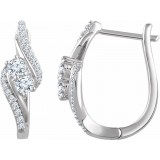 14K White 5/8 CTW Diamond Earrings photo