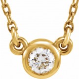 14K Yellow 1/6 CT Diamond Solitaire 18 Necklace photo