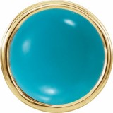 14K Yellow Turquoise Bezel-Set Single Earring photo