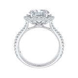 Shah Luxury 14k White Gold Diamond Semi-Mount Engagement Ring photo 4
