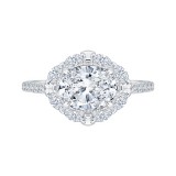 Shah Luxury 14k White Gold Diamond Semi-Mount Engagement Ring photo