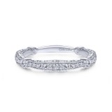 Gabriel & Co. 14k White Gold Victorian Diamond Wedding Band photo