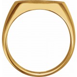 14K Yellow 18x16 mm Oval Signet Ring photo 2