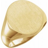 14K Yellow 18x16 mm Oval Signet Ring photo