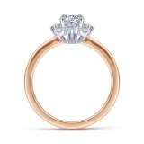 Gabriel & Co. 14k Two Tone Gold Starlight Halo Engagement Ring photo 2